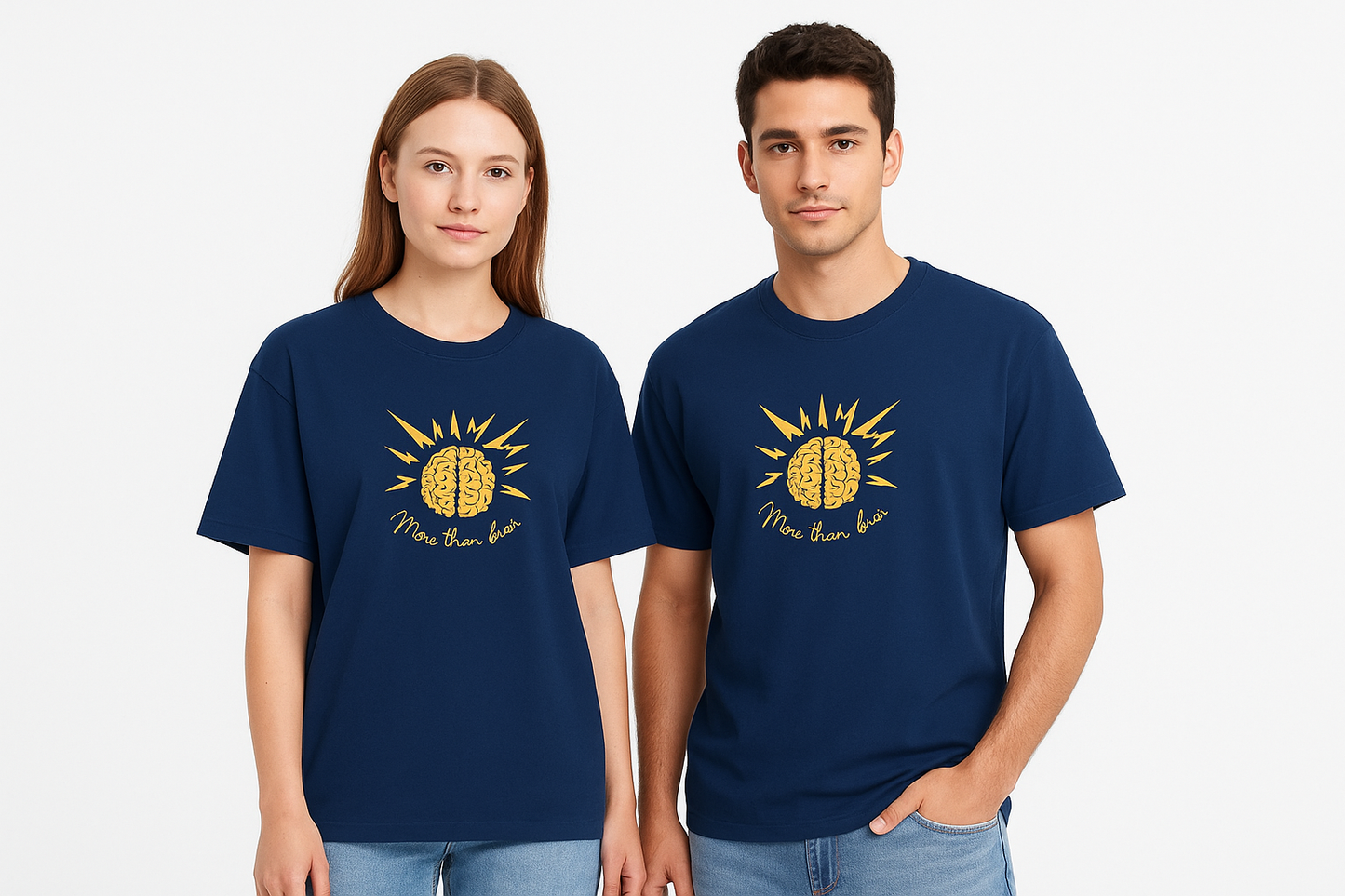 Premium Oversized Unisex T-Shirt – More Than Fashion (Lightning Brain Design)