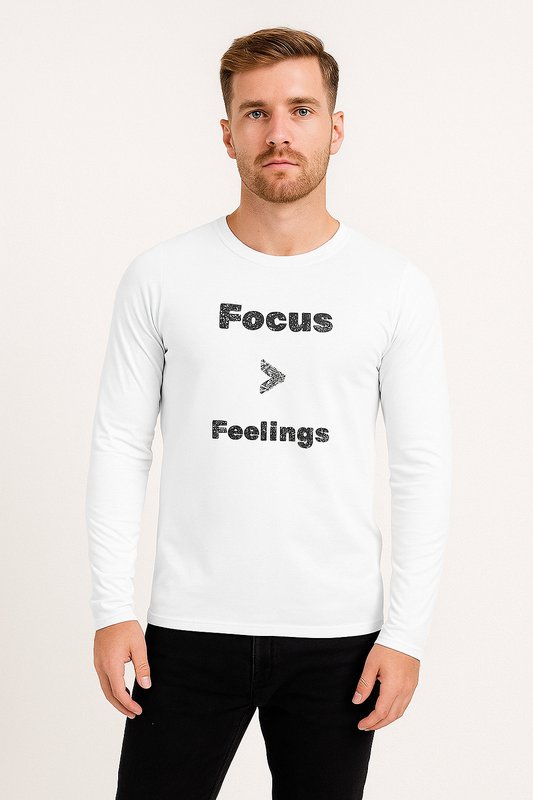 Mens full sleeves t-shirt focus>feelings