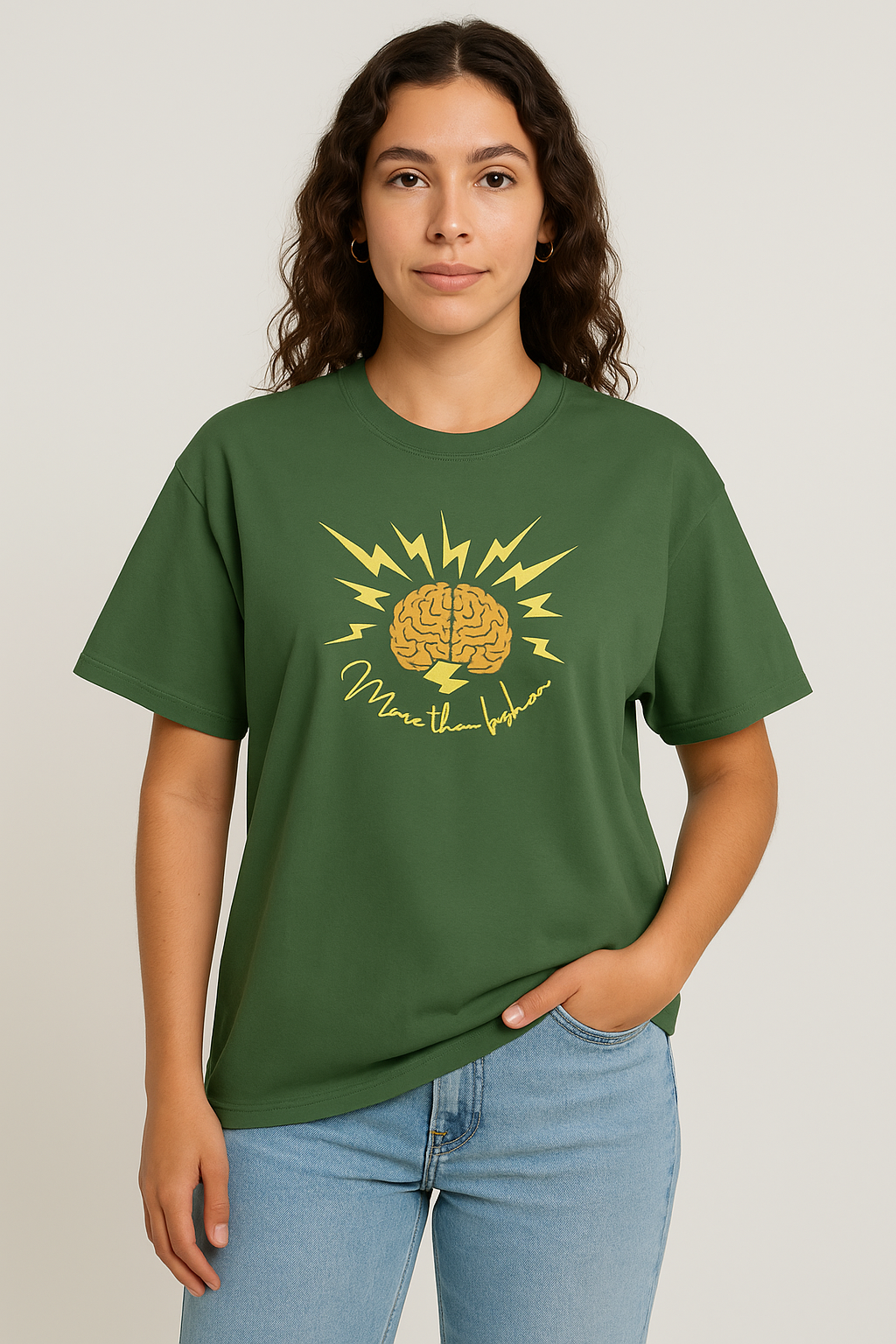 Premium Oversized Unisex T-Shirt – More Than Fashion (Lightning Brain Design)