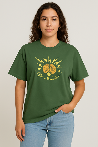 Premium Oversized Unisex T-Shirt – More Than Fashion (Lightning Brain Design)